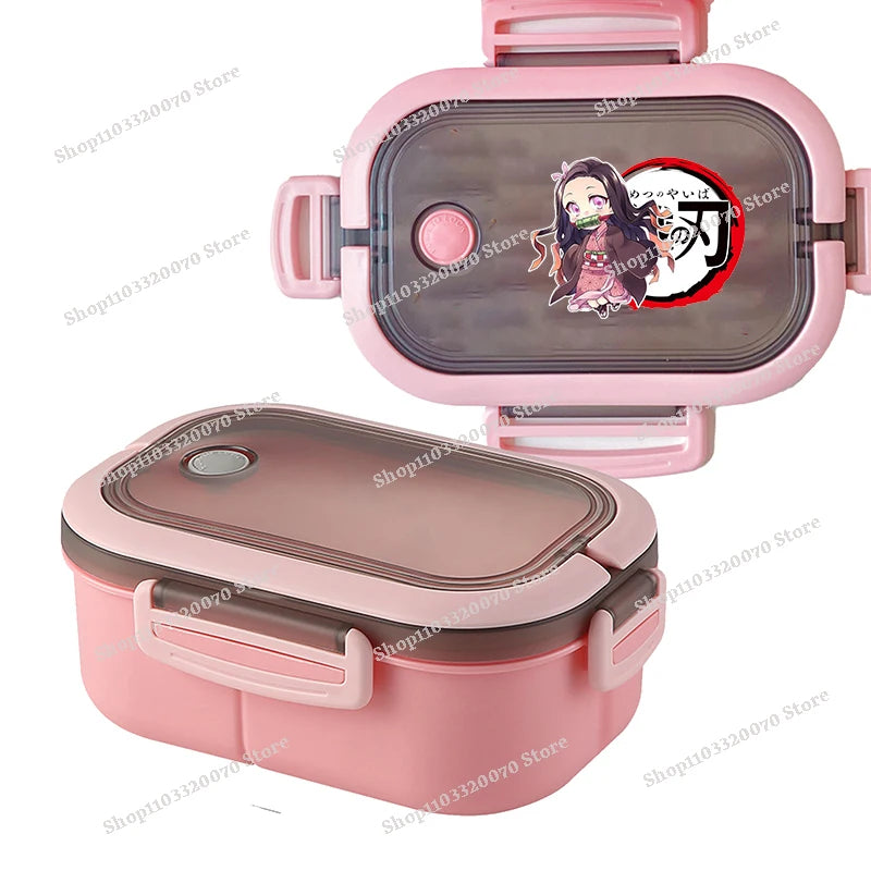 Demon Slayer Kimetsu No Yaiba Lunch Box Cartoon Anime Figures Dinner Pail Student Office Workers Large Capacity Sealed Bento Box