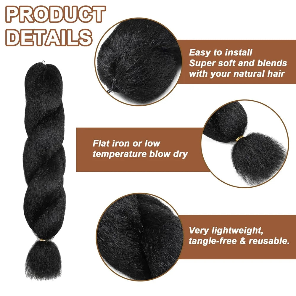 Kinky straight Vixen Crochet Bundles crochet hair 26inch 1/2/3packs Yaki Premium Synthetic Fibers for black women Hair Extension
