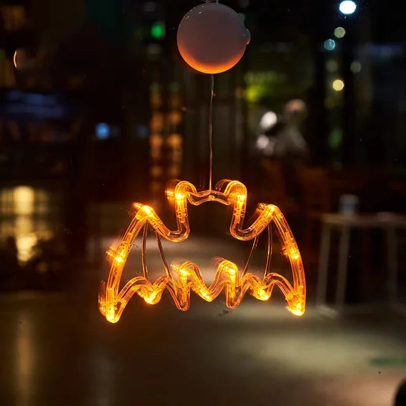Halloween Led String Lights Ghost Pumpkin Spider Hat Modeling Lamp with Suction Cup Festival Party Halloween Decoration New