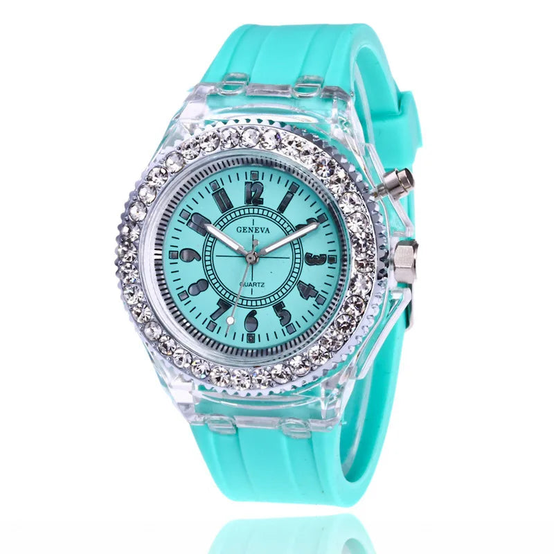 Reloj luminiscente LED con flash: divertido, colorido y perfecto para todas las edades