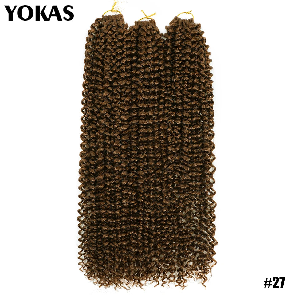 Water Wave Crochet Hair Extensions Synthetic 22 Inch For African Women Afro Curl Braiding Hair Strand Hair Extensions For Female