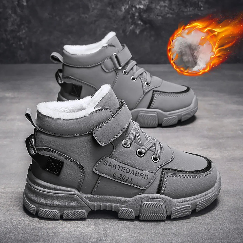 Winter Snow Boots For Children rend Fashion Plush Cotton Shoes Thick Warm Teenager Faux Fur Boots For Kids