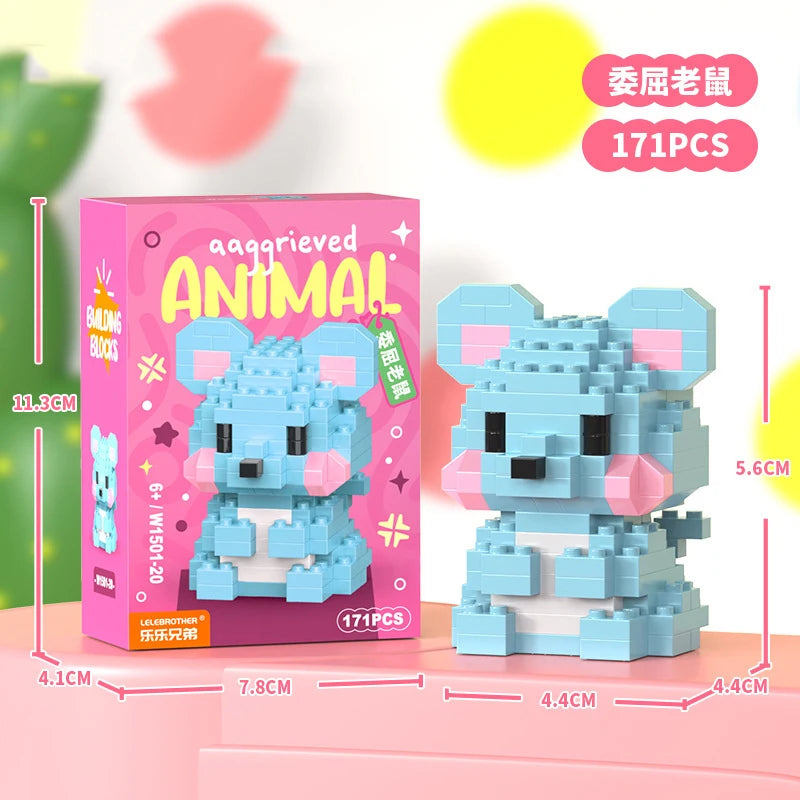 Bloques de Construcción de Micro Partículas de Animales para Adultos Juguete para Niños de 6 a 12 Años Regalo de Cumpleaños para Niño Perro Gato Mini Ladrillos Juguetes para Niñas