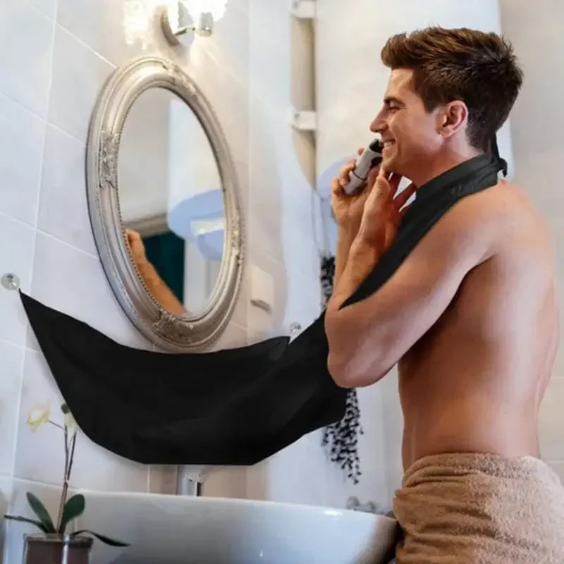 1 pieza para hombre, delantal de afeitado para barba, espejo de pared creativo con ventosa para cortar el pelo, capa para salón en casa, delantal de afeitado para bigote y barba