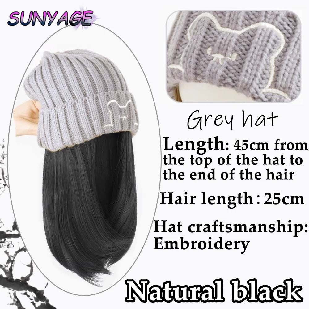 Gorro con peluca y extensión de cabello