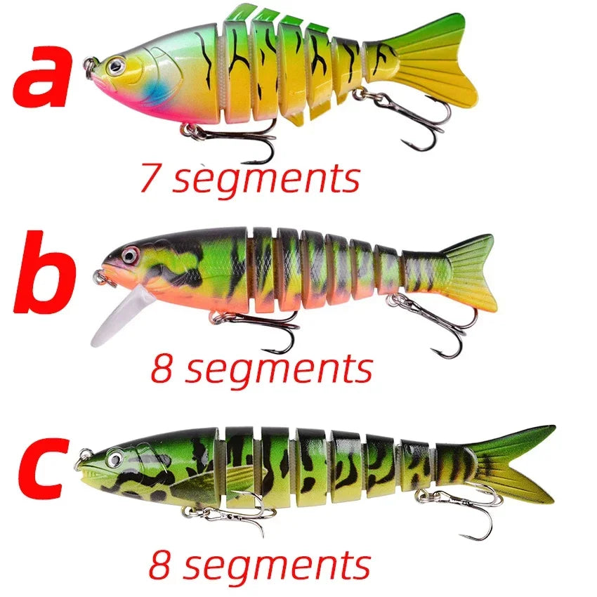1pcs/Winter fishing gear Bionic Multi-section Swim hard bait  Artificial Wobbler Trolling pike carp crank lure