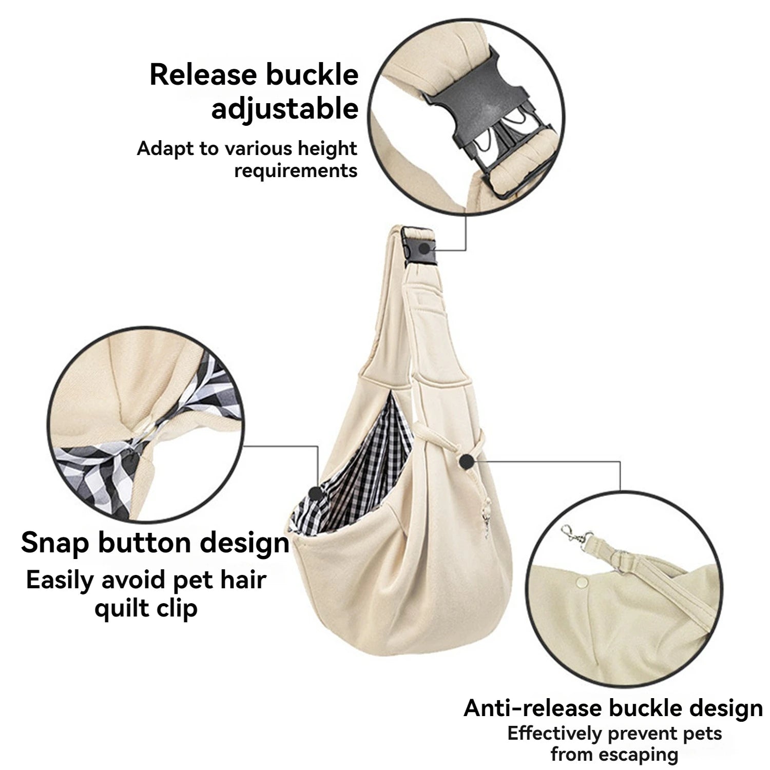 Small pet sling holder, hands-free reversible pet paper plastic bag, handbag, dog and cat sling holder, easy and portable