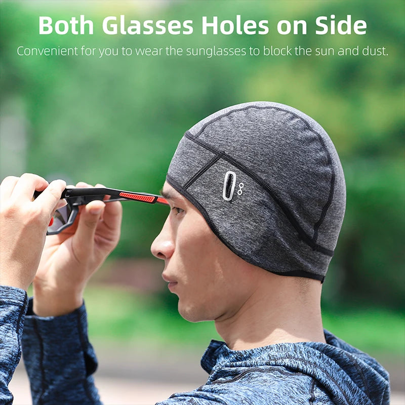 WEST BIKING Casquette de cyclisme en polaire d'hiver coupe-vent thermique pour homme, doublure de casque, pour course à pied, ski, moto, équitation, VTT