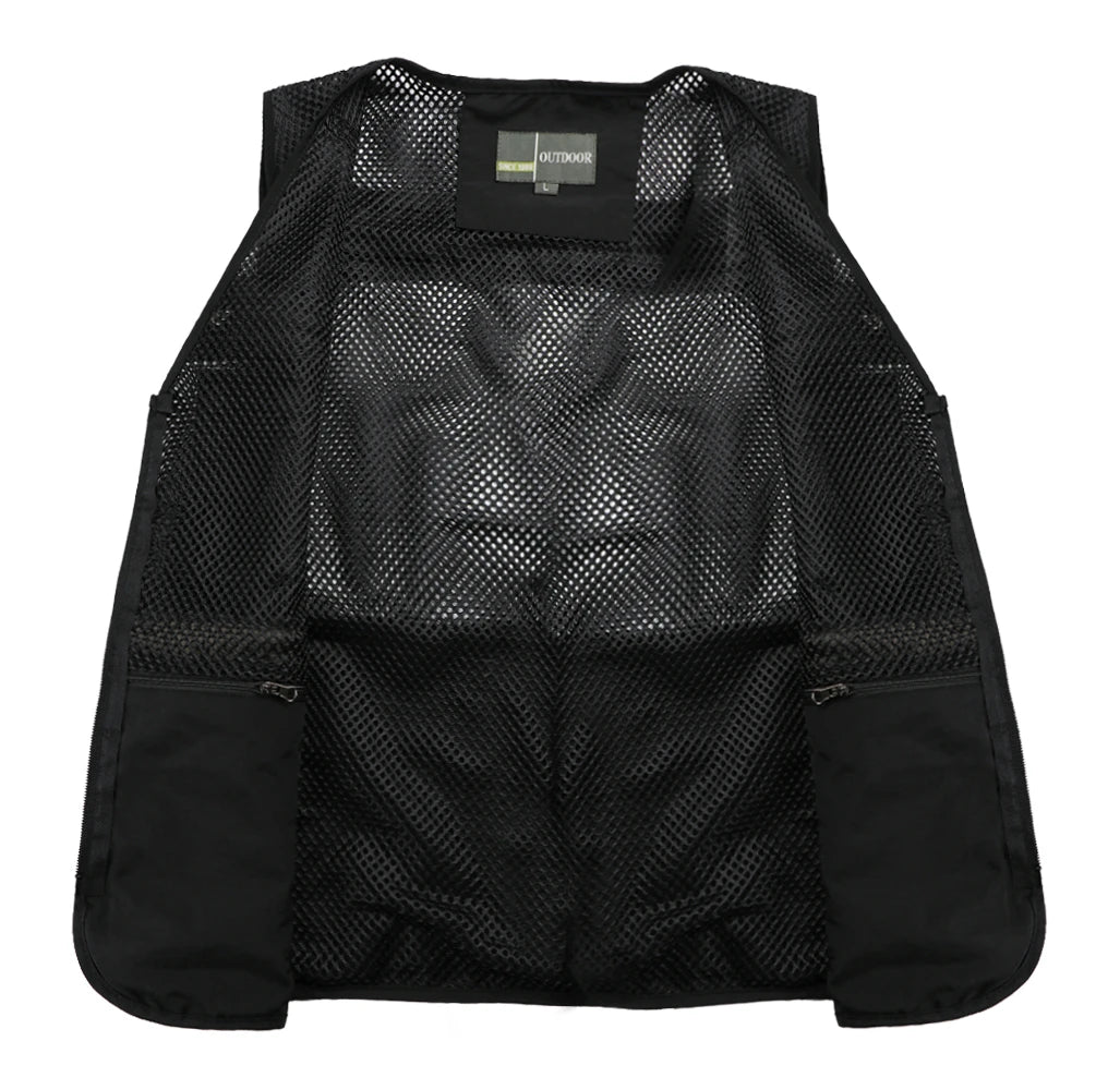 Men's Vest Tactical Webbed Gear Coat Summer Photographer Waistcoat Tool Many Pocket Mesh Work Sleeveless Jacket Male
