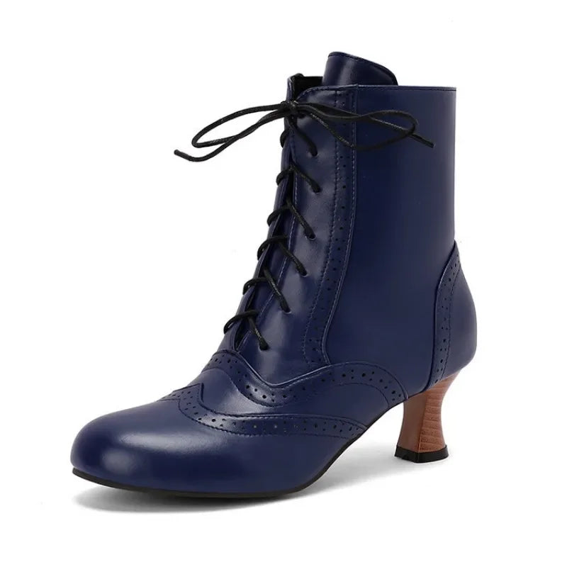 New Fashion Boots for Women High Quality Leather Women's Short Boots Daily Women High Heels Lightweight Womens Shoes Botas Mujer