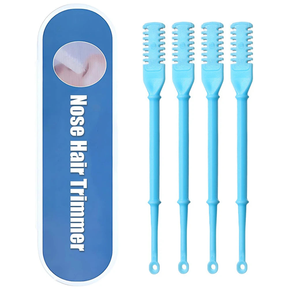 4Pcs Nasal Hair Cutter Nose Hair Trimmer 2-in-1 Manual Nostril Hair Removal Tool Double Sided Blade Hair Removal Accessory