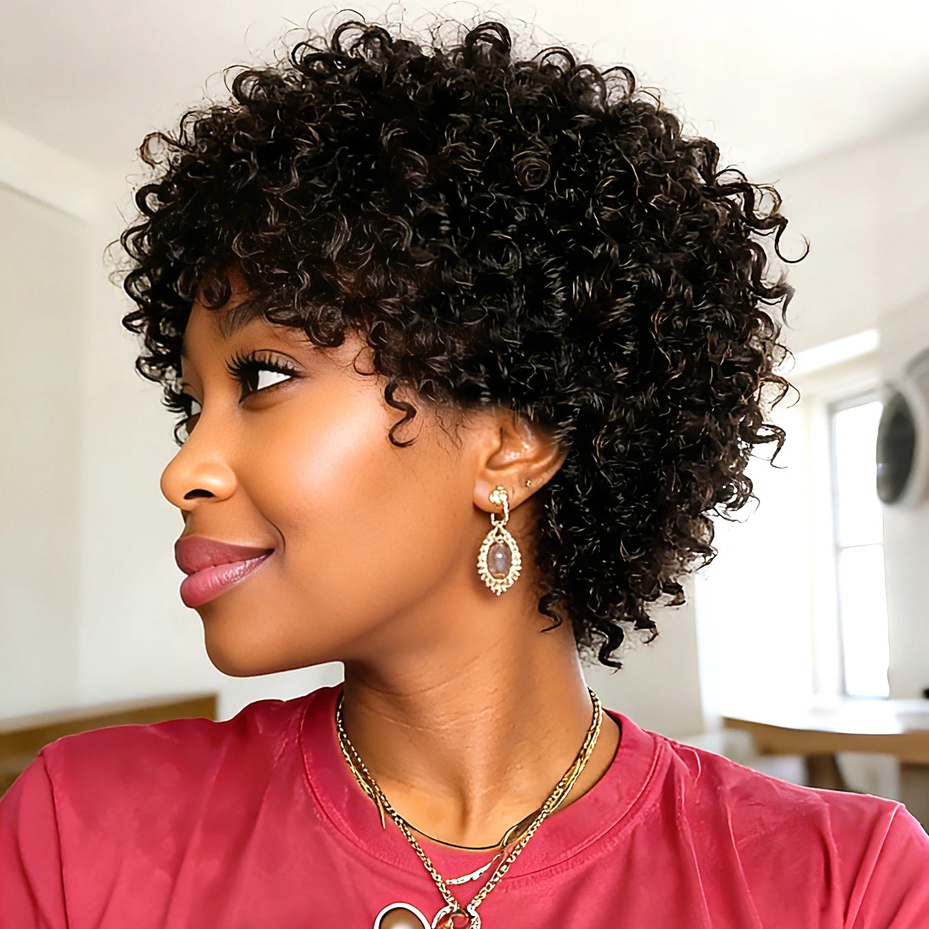 Peluca "Afro Pixie" Esponjosa