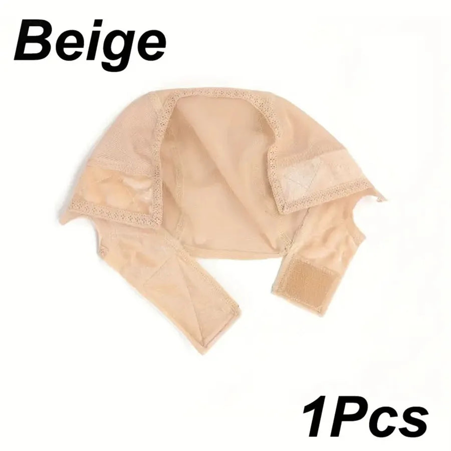Gorro de peluca con diadema para mujer, gorro de peluca de encaje HD para hacer pelucas, gorros de peluca en forma de U con agarre de terciopelo ajustable para usar peluca, redecilla para el cabello color nude.
