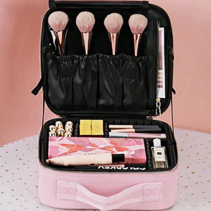 New Makeup Bag for Women Travel Waterproof Necessary Beauty Brush Embroidery Tool Storage Cosmetic Case Professional Makeup Box