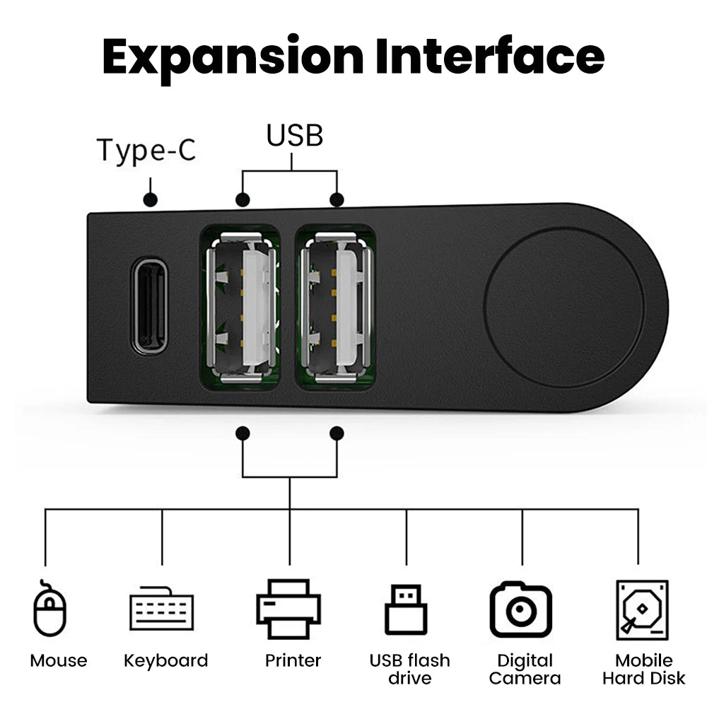 3 in 1 USB HUB 270° Rotatable Multi-ports USB 2.0 Hub Laptop Office Multi Function Reading U Disk Adapter Type C High Speed HUB