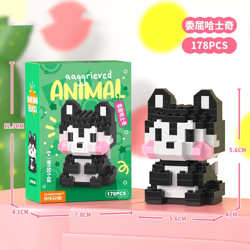 Bloques de Construcción de Micro Partículas de Animales para Adultos Juguete para Niños de 6 a 12 Años Regalo de Cumpleaños para Niño Perro Gato Mini Ladrillos Juguetes para Niñas