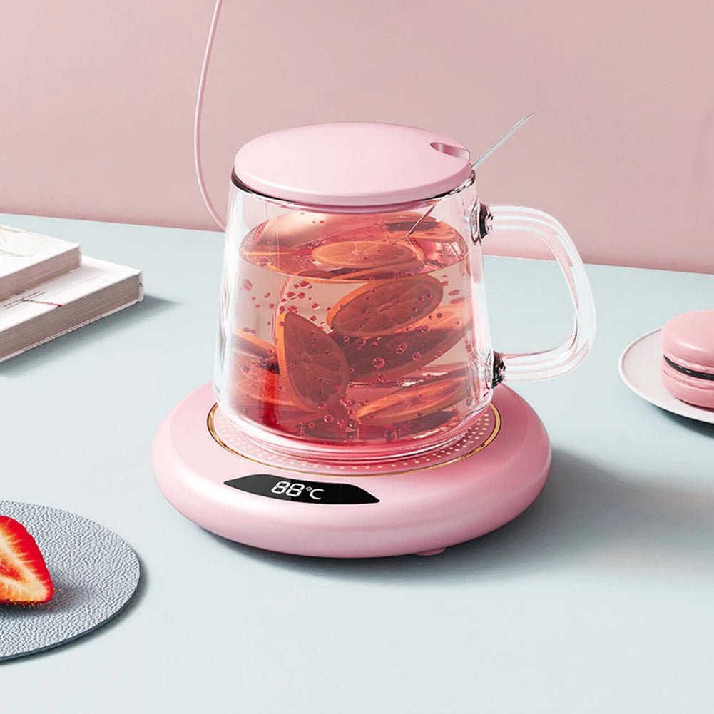 Calentador de tazas USB, posavasos calefactor para tazas de café, 3 ajustes de temperatura, placa térmica termostática, almohadilla térmica para leche, té, agua, calentador de tazas