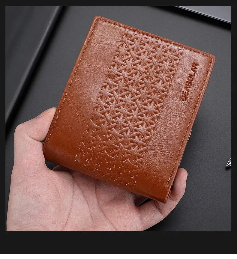 Men's Wallet Embossed Soft Leather PU Leather Multi-Card Credit Card Holder With Men's Short Coin Wallet