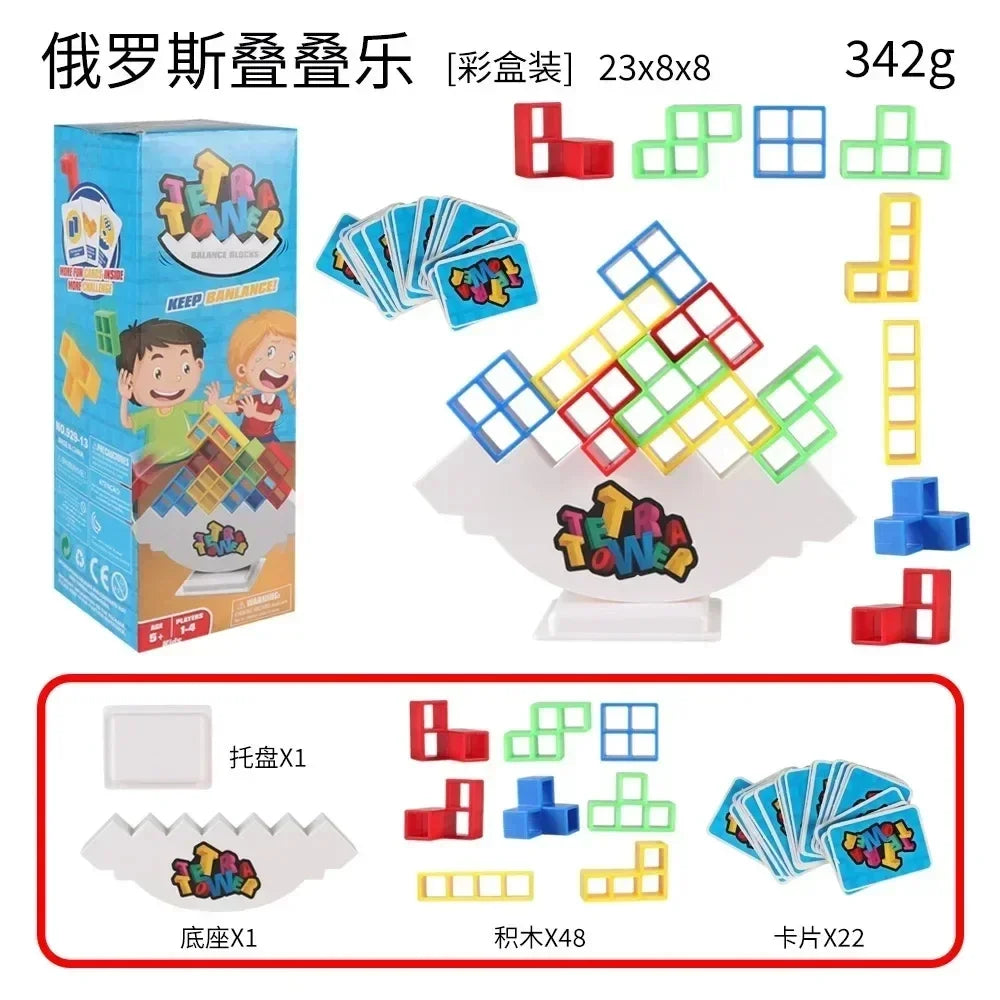 Puzles Tetra Tower Divertido Juego de Mesa de Equilibrio para Apilar Bloques de Construcción para Niños, Adultos, Amigos, Equipo, Dormitorio, Noche de Juegos Familiares, Fiesta