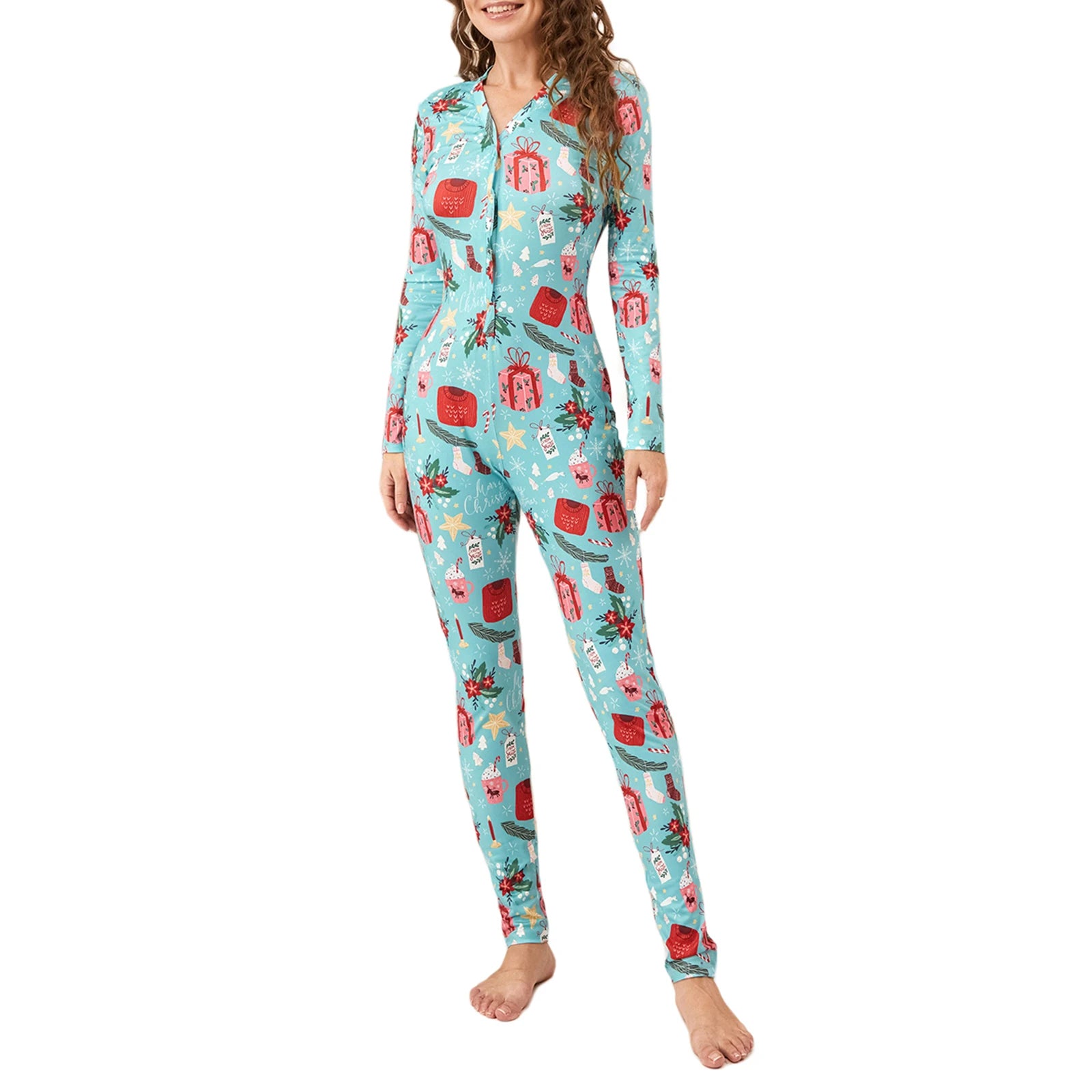 Mameluco de pijama navideño