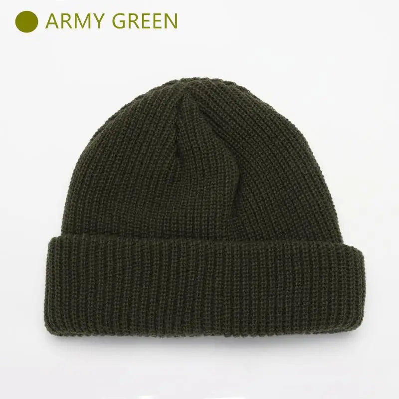 Gorros de invierno cálidos, casuales, de punto corto, estilo Hip Hop, gorro de calavera de punto elástico unisex para adultos, hombres y mujeres