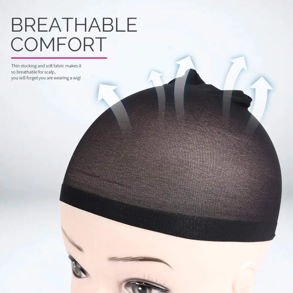 Stockings Wig Cap 4 pcs Mesh Net Wig Caps Weaving Hair Net for Wig Close And Fishnet Wig Caps For Women Black
