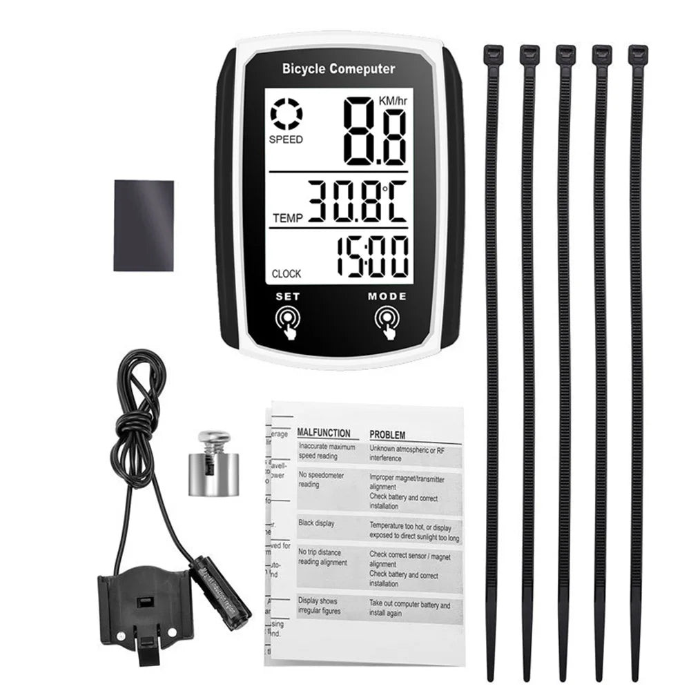 Bicycle Computer LCD Digital Wired Cycling Computer Speedometer Bike Speed Odometer With Backlight bike Accessories