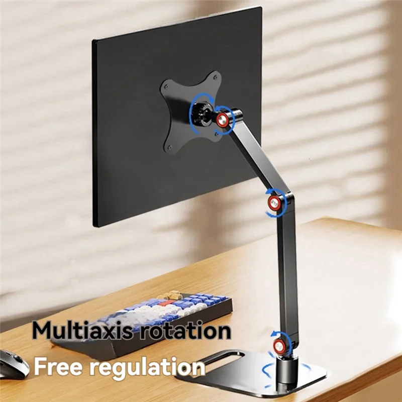 Efficientt-Monitor Stand Quick-Release Mount Aluminum Alloy Desktop Stand For 17-25 Inch Monitor Holder Support Bracket