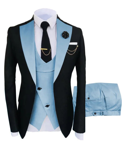 New Costume Homme Popular Clothing Luxury Party Stage Men's Suit Groomsmen Regular Fit Tuxedo 3 Peice Set Jacket+Trousers+Vest