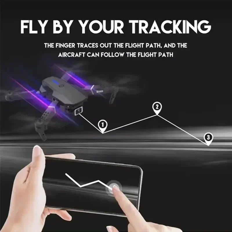 E88Pro RC Drone 4K Professinal With 3 Battery 1080P Wide Angle HD Camera Foldable Helicopter WIFI FPV Height Hold Gift Toy