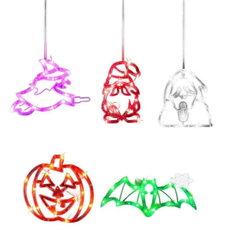 Halloween Led String Lights Ghost Pumpkin Spider Hat Modeling Lamp with Suction Cup Festival Party Halloween Decoration New