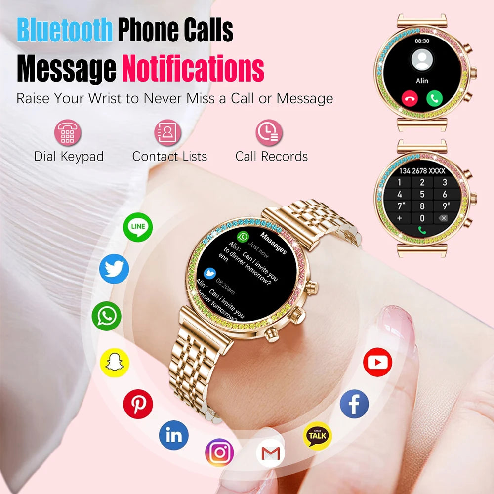 2025 New Smartwatch For Woman 1.27" HD Display Smart Watch Women Bluetooth Calls Waterproof Sports Heart rate Monitoring Watches