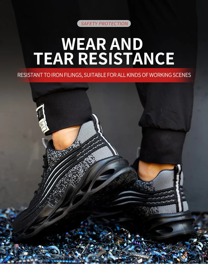 2025 New Work Shoes Man Work Sneakers Steel Toe Shoes Anti-smash Anti-puncture Safety Boots Breathable Women Protective Shoe