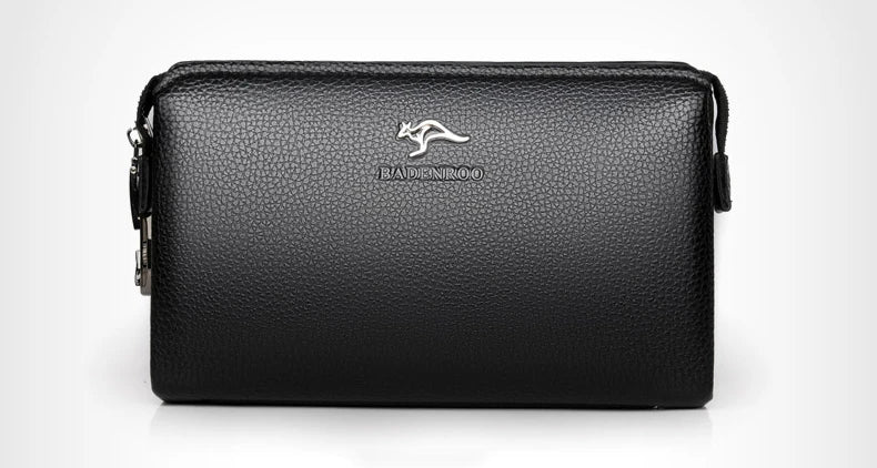 Luxury Brand Men's Wallet Leather Long Wallet  PU Leather Wallet Men Double Zipper Coin Pocket Purse Business Clutch Phone Bag