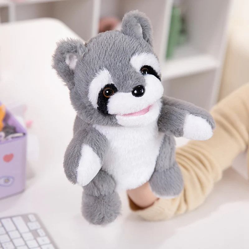 Stuffed Plush Animals Toys Hand Finger Story Puppet Kawaii Dolls Educational Baby Toys Duck Lamb Cow Dog Horse Children Gift