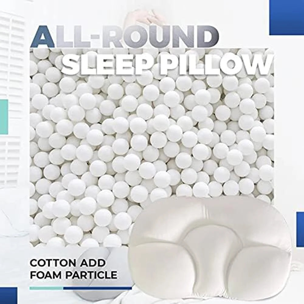 Masajeador de cuello Almohada de tracción cervical para dormir, Almohada de partículas de espuma para sueño profundo - Almohadas para dormir de lado y de espalda para camas