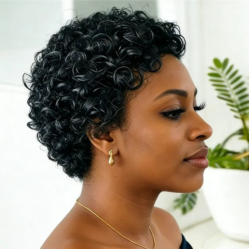 4" Afro Curly Pixie Wig