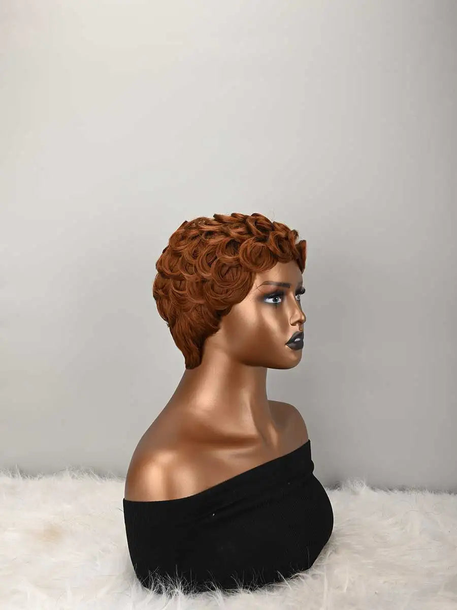 Short Pixie Wigs Short Curly Pixie Wigs Synthetic Wigs Natural Wavy Pixie Cut Wig Short Curly Layered Pixie Wig