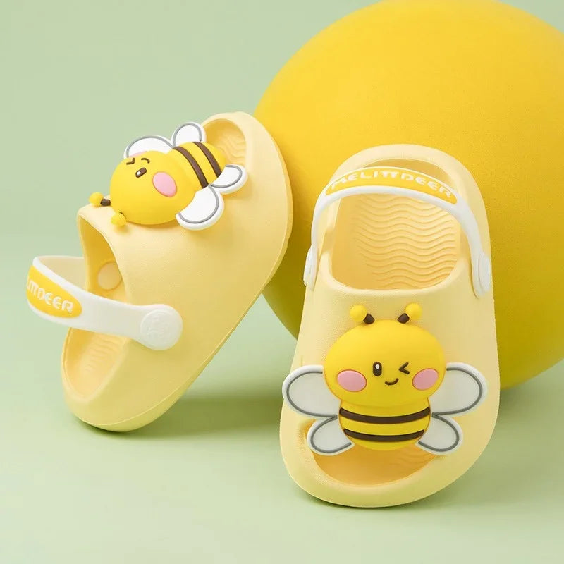 Newborn Baby Slippers Kids Shoes Summer Cute Animal Cartoon Bear Boys Girls Infant Child Comfortable Non-slip Sandals Kids Shoes