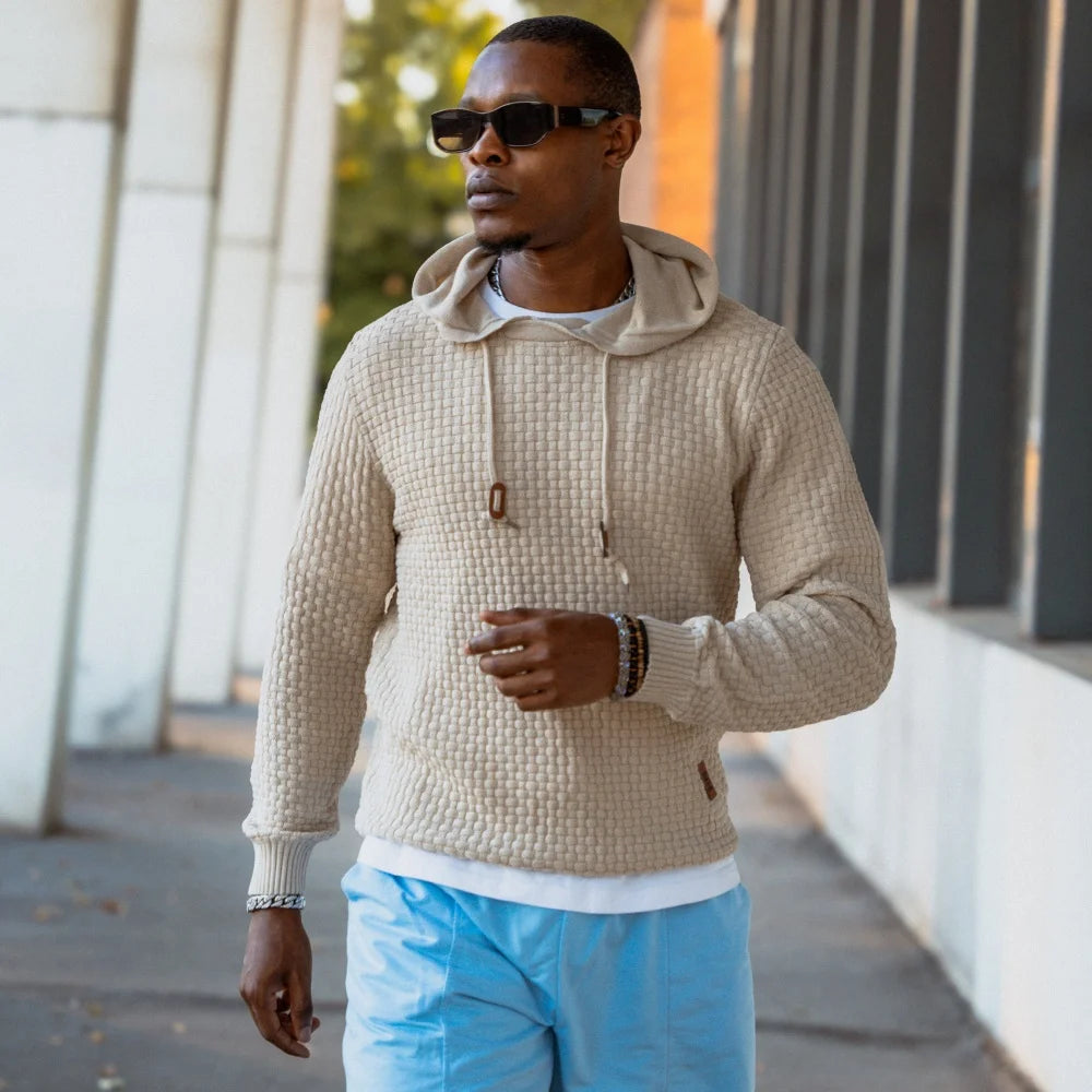 Men's Sweatshirt Spring New Oversize Long Sleeve Solid Knitted Hoodie Pullover Hoodies Comfortable Sweater Us Size
