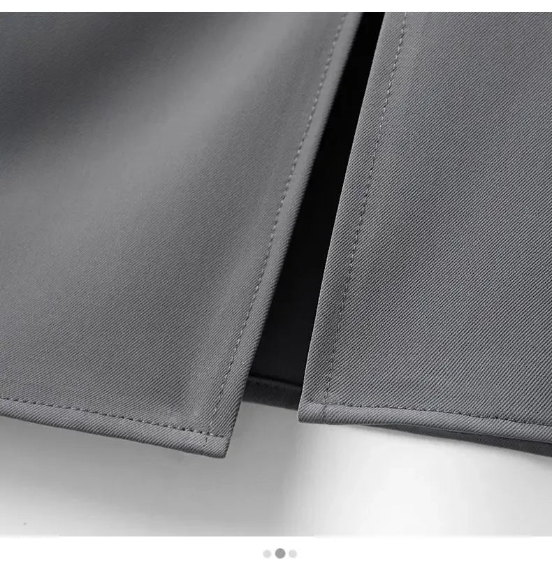 Suit Skirt  Women Mid-length High Waist Slimming Pleated A-line Skirt Temperament Slit One-step Skirt
