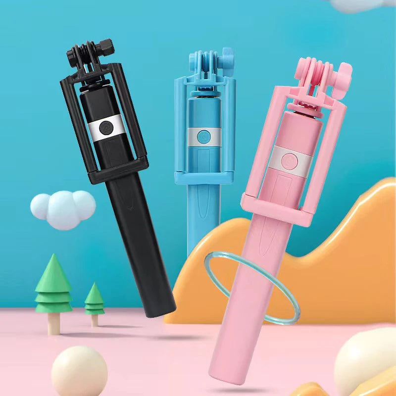 New Wire Controlled Selfie Stick Suitable 3.5MM Type-C Plug Mini Portable Selfie Stick