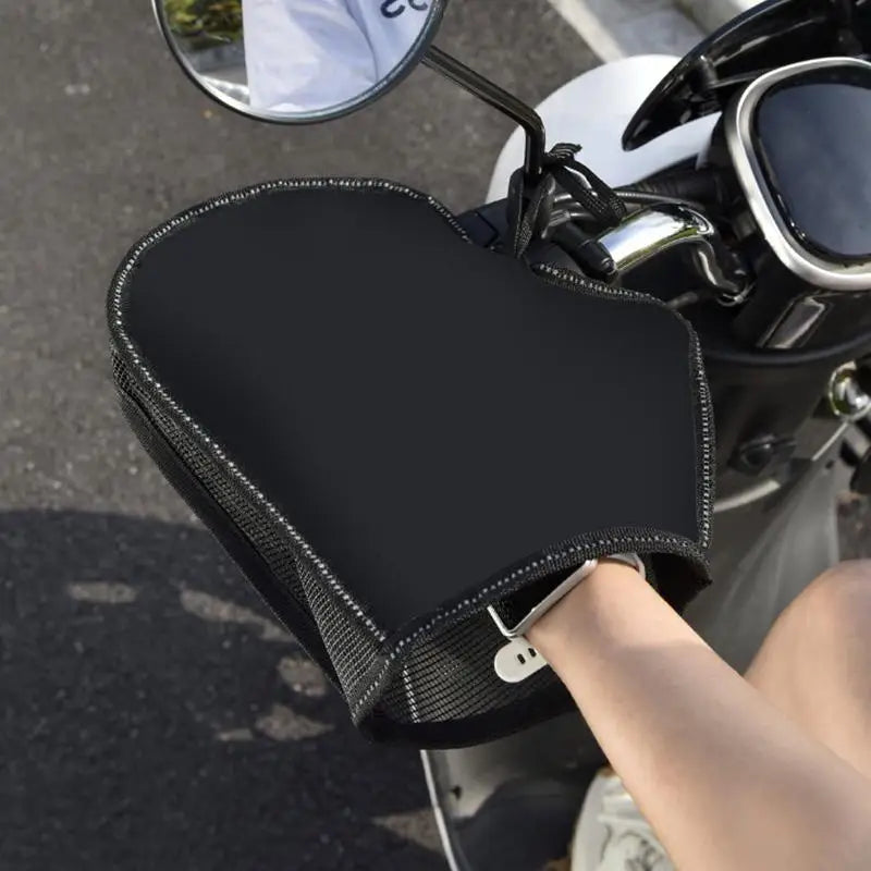 1pair Summer Motorcycle Handlebar Muffs Sun Protection Gloves Breathable Waterproof Oxford Cloth Mesh Riding Gloves