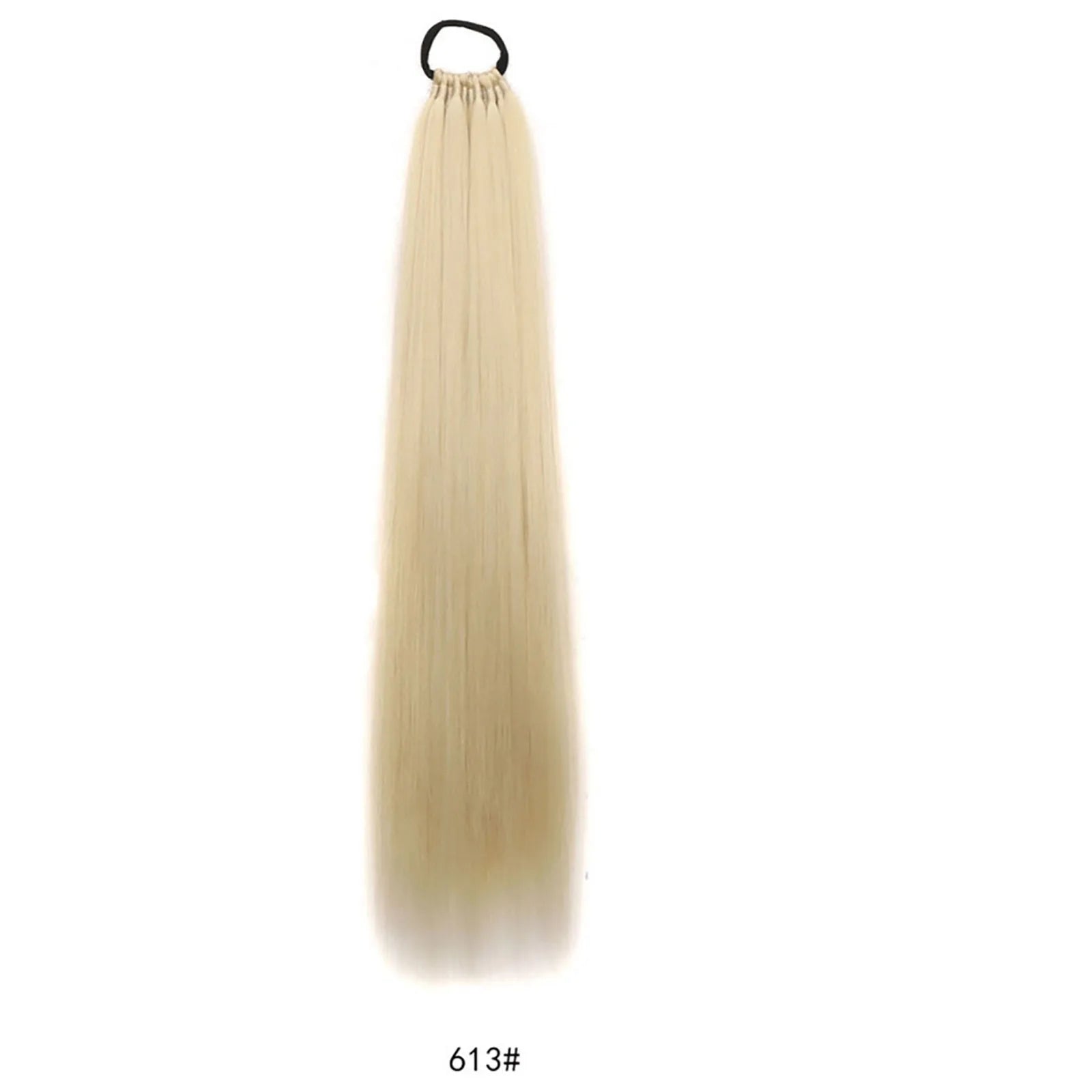 Synthetic Ponytail Hair Extension Long Yaki Straight Hair Ponytails With Ring Black Afro Fluffy Woman's Haipieces