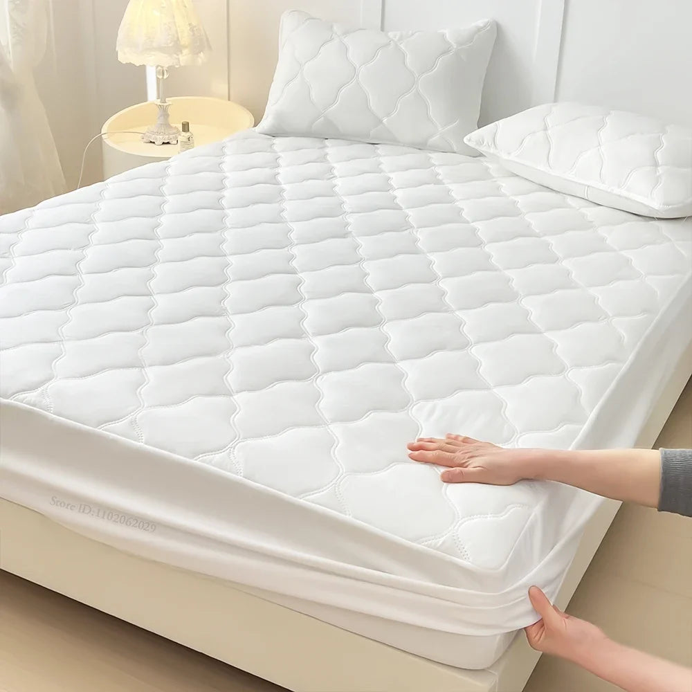Bedspreads Cover Fitted Bed Sheets Waterproof Mattress Coverlets Elastic Band Protector Pads for Single/Double/King/Queen Bed