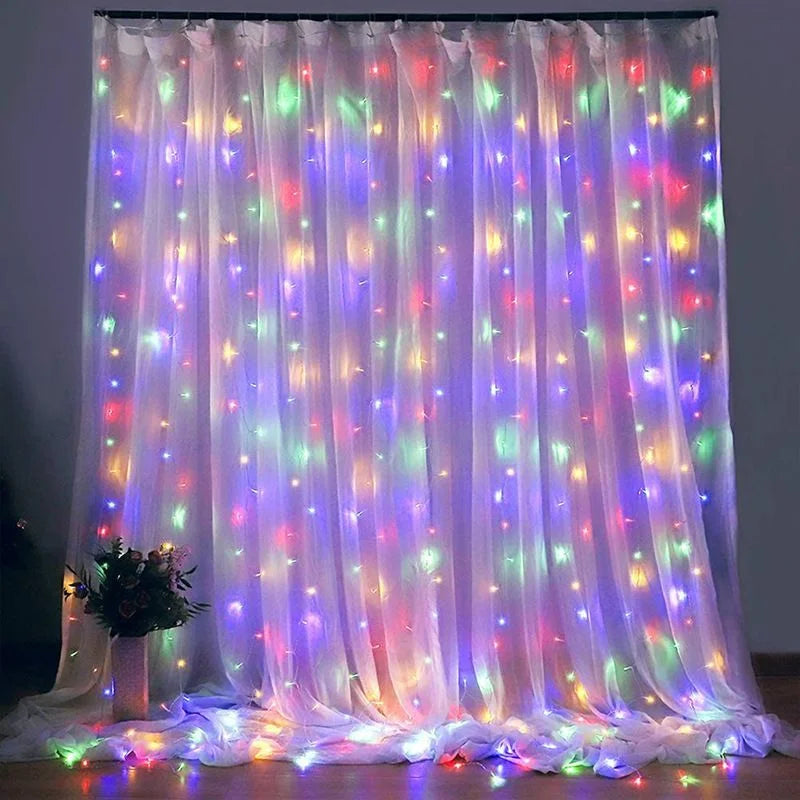 LED String Lights Christmas Decoration Remote Control USB Wedding Garland Curtain 3M Lamp Holiday For Bedroom Bulb Outdoor Fairy