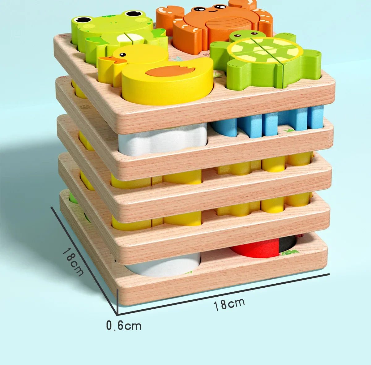 Montessori Cartoon 3D Wooden Puzzle Animal Traffic Jigsaw Toys for Kids Early Learning Educational Cognitive Game Children Gifts