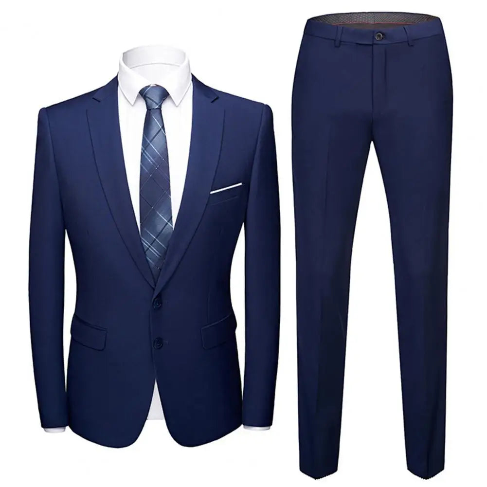 Wedding Suit For Men Set Elegant Blazers Formal 2 Pieces Full Jackets Pants Classic Business Coats