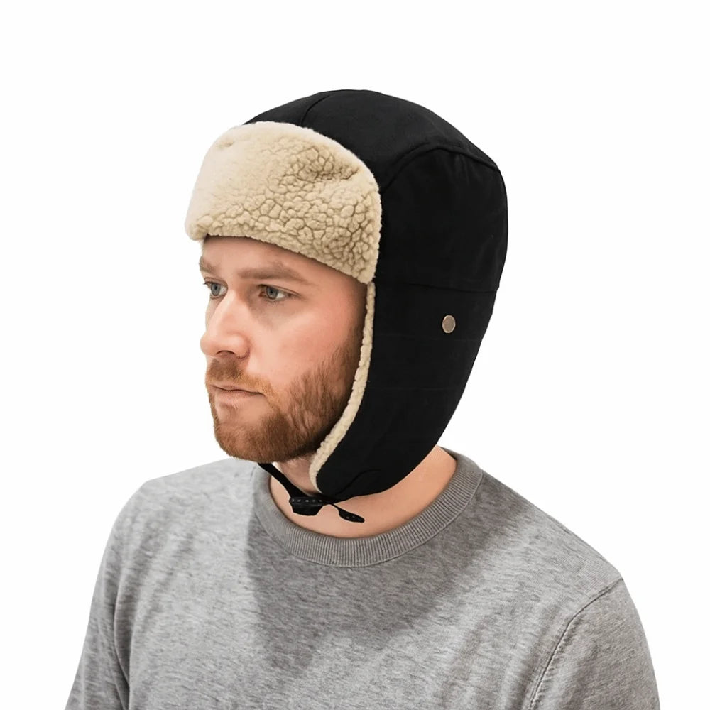 Simple Fleece Ear Protective Hat Windproof Thickened Earflap Hat Keep Warm Korean Style Lei Feng Cap Daily