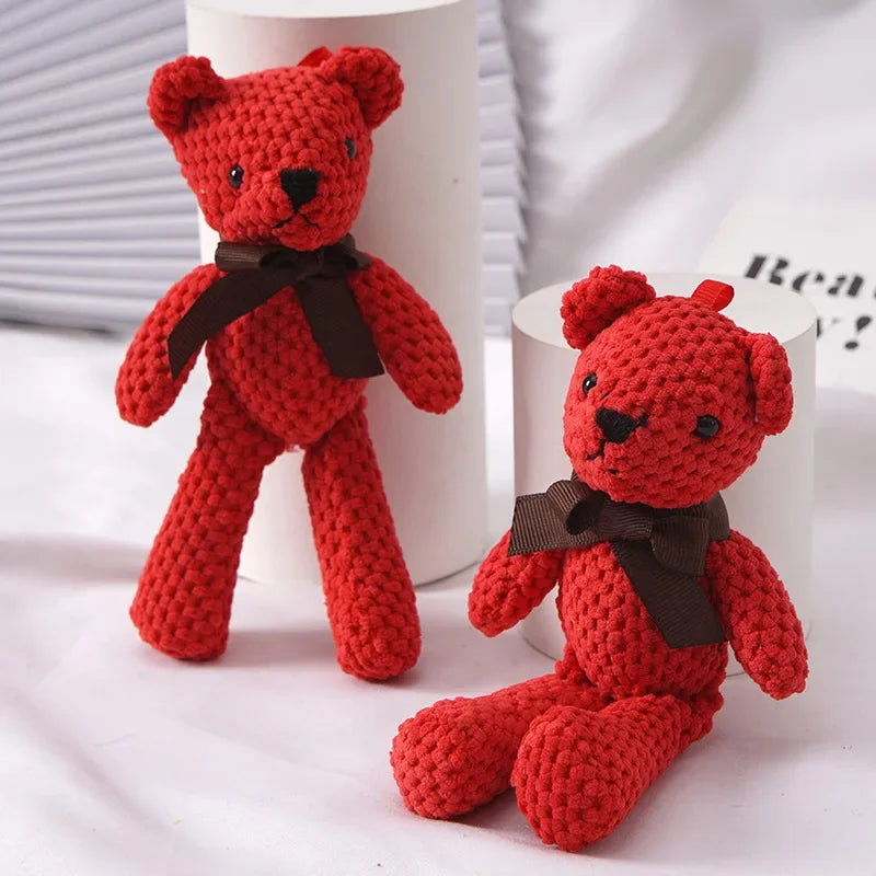 Kids Plush Animals Toys Cute Bear Stuffed Bags Key Pendant Dolls Gifts Birthday Wedding Party Decor Children Baby Bear Stuffed